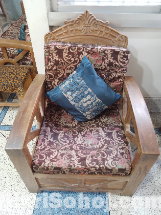 Custom-designed Sofa Set with Tea Tables and Cushions